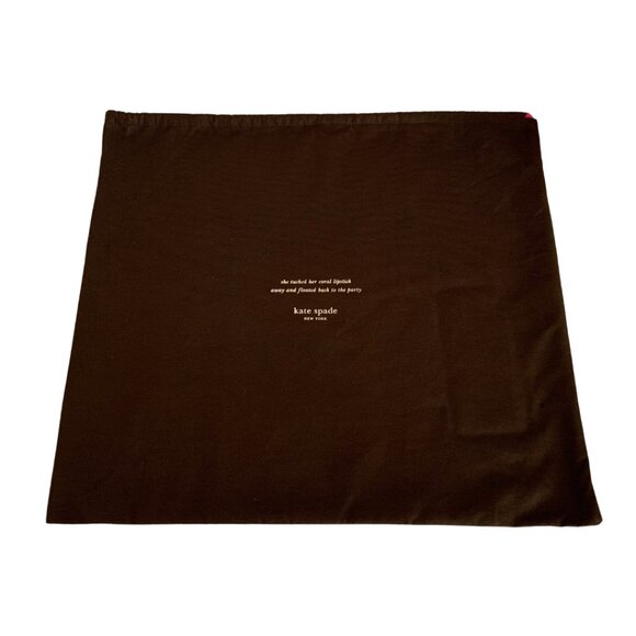 Kate Spade New York Brown Drawstring Storage/Dust Bag with Red String /M… - Picture 3 of 5